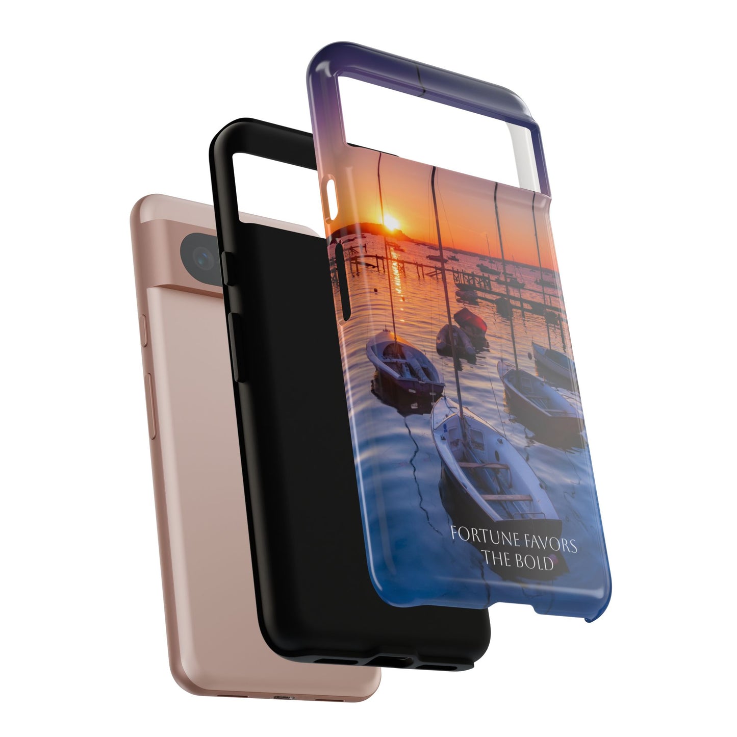 Fortune Favors the Bold: Sunset Sail Phone Case for iPhone, Samsung Galaxy and Google Pixel devices