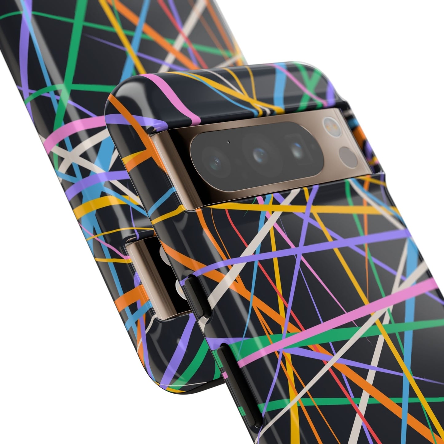 Spectrum Grid: Abstract, Intersecting Line Patterns Phone Case for iPhone, Samsung and Google Pixel devices