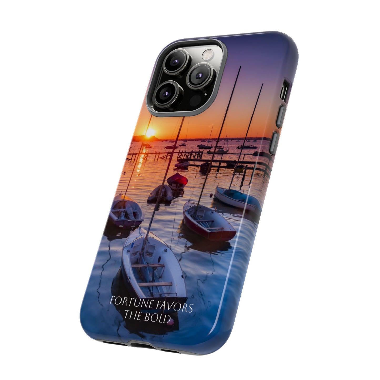 Fortune Favors the Bold: Sunset Sail Phone Case for iPhone, Samsung Galaxy and Google Pixel devices