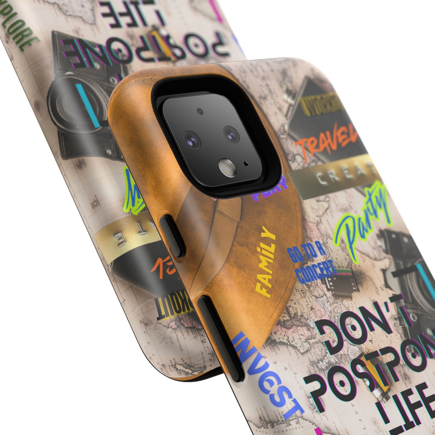 Don't Postpone Life: Motivational phone case for iPhone, Samsung Galaxy and Google Pixel devices