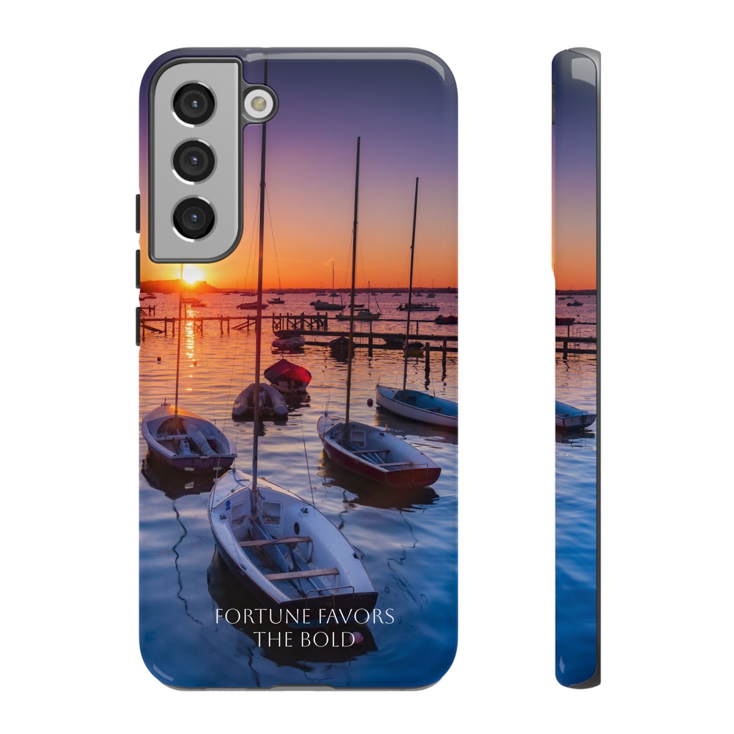 Fortune Favors the Bold: Sunset Sail Phone Case for iPhone, Samsung Galaxy and Google Pixel devices