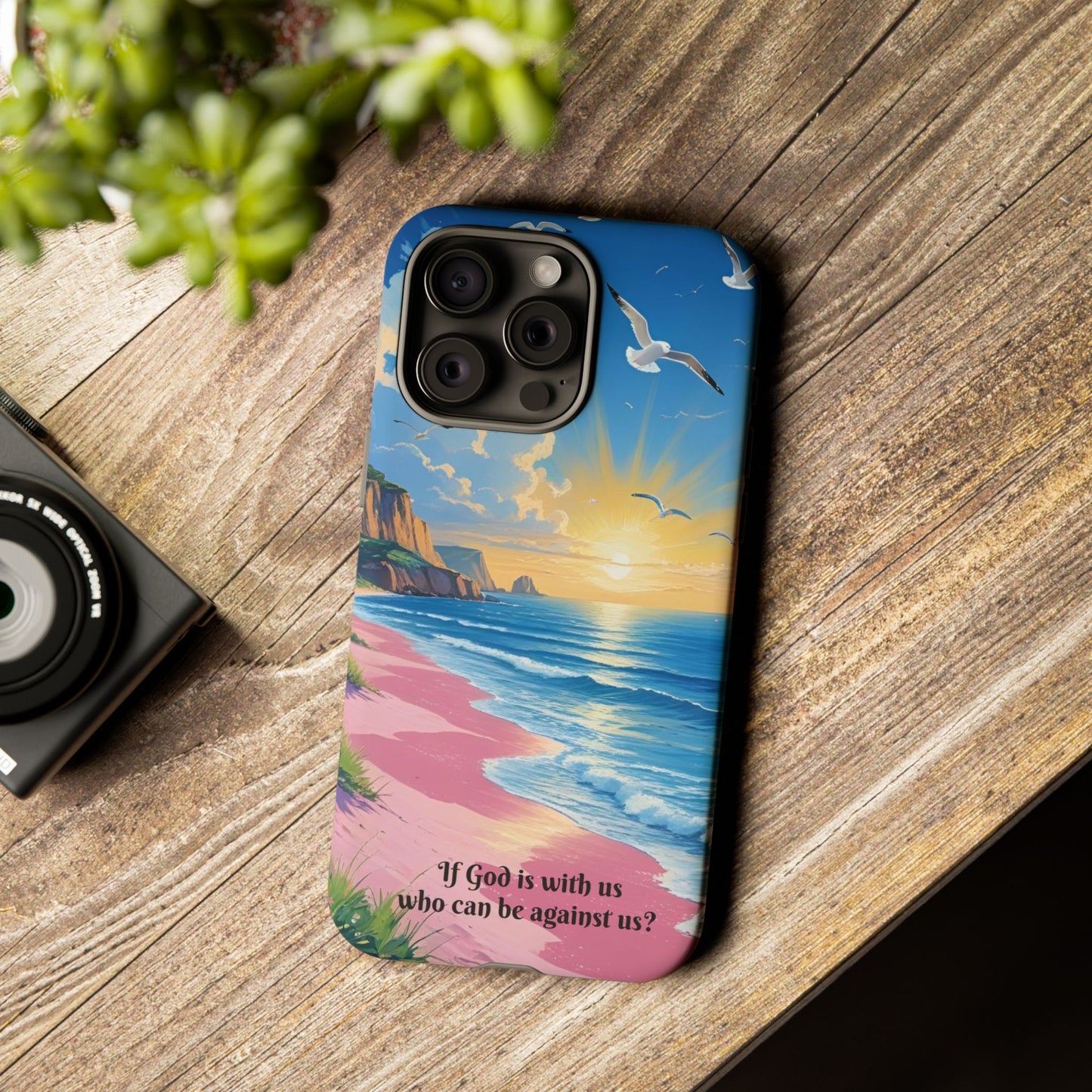 "If God is with us, who can be against us?": Inspiring phone case for iPhone, Samsung Galaxy and Google Pixel devices