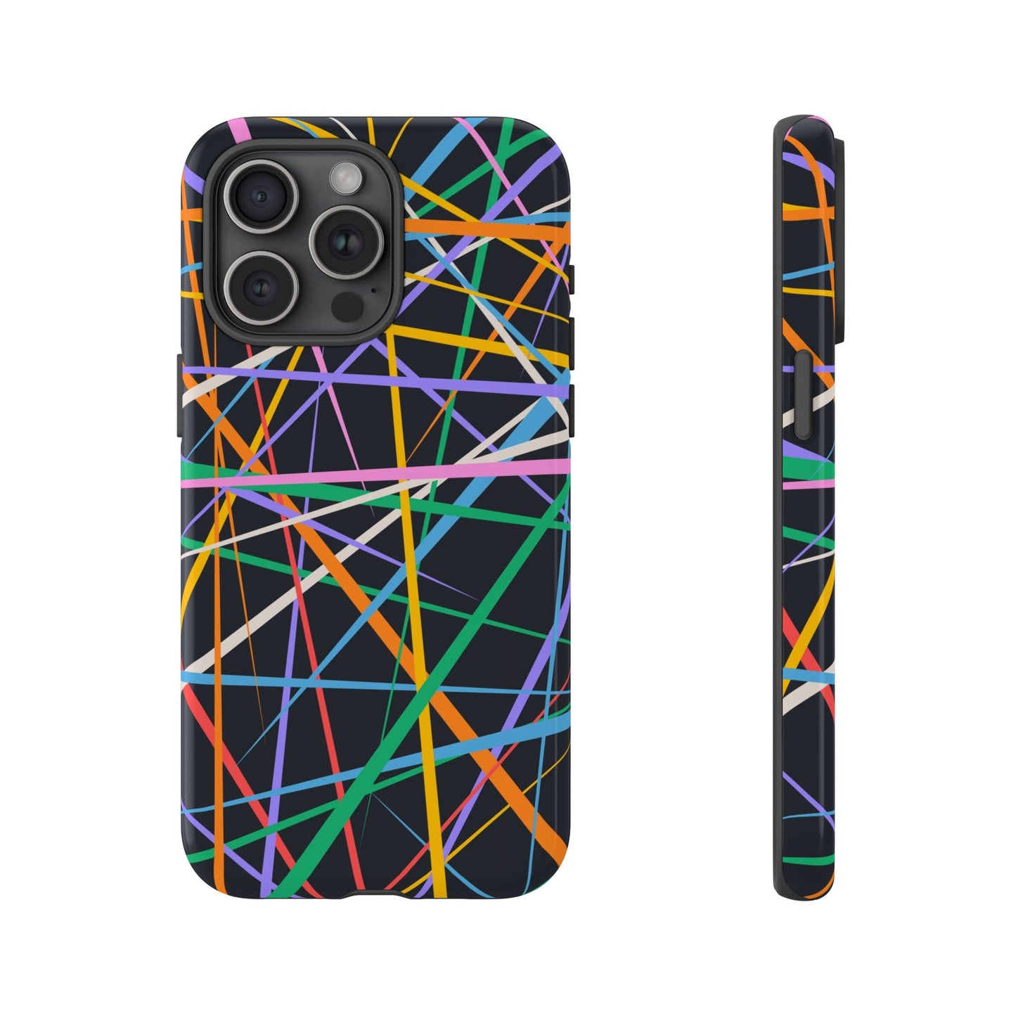 Spectrum Grid: Abstract, Intersecting Line Patterns Phone Case for iPhone, Samsung and Google Pixel devices