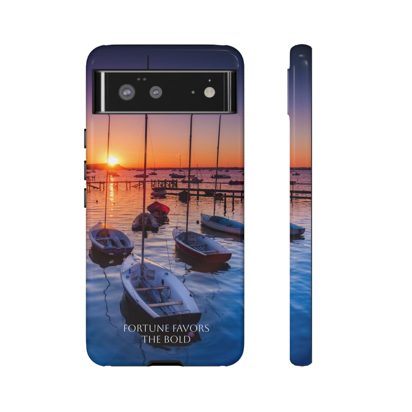 Fortune Favors the Bold: Sunset Sail Phone Case for iPhone, Samsung Galaxy and Google Pixel devices
