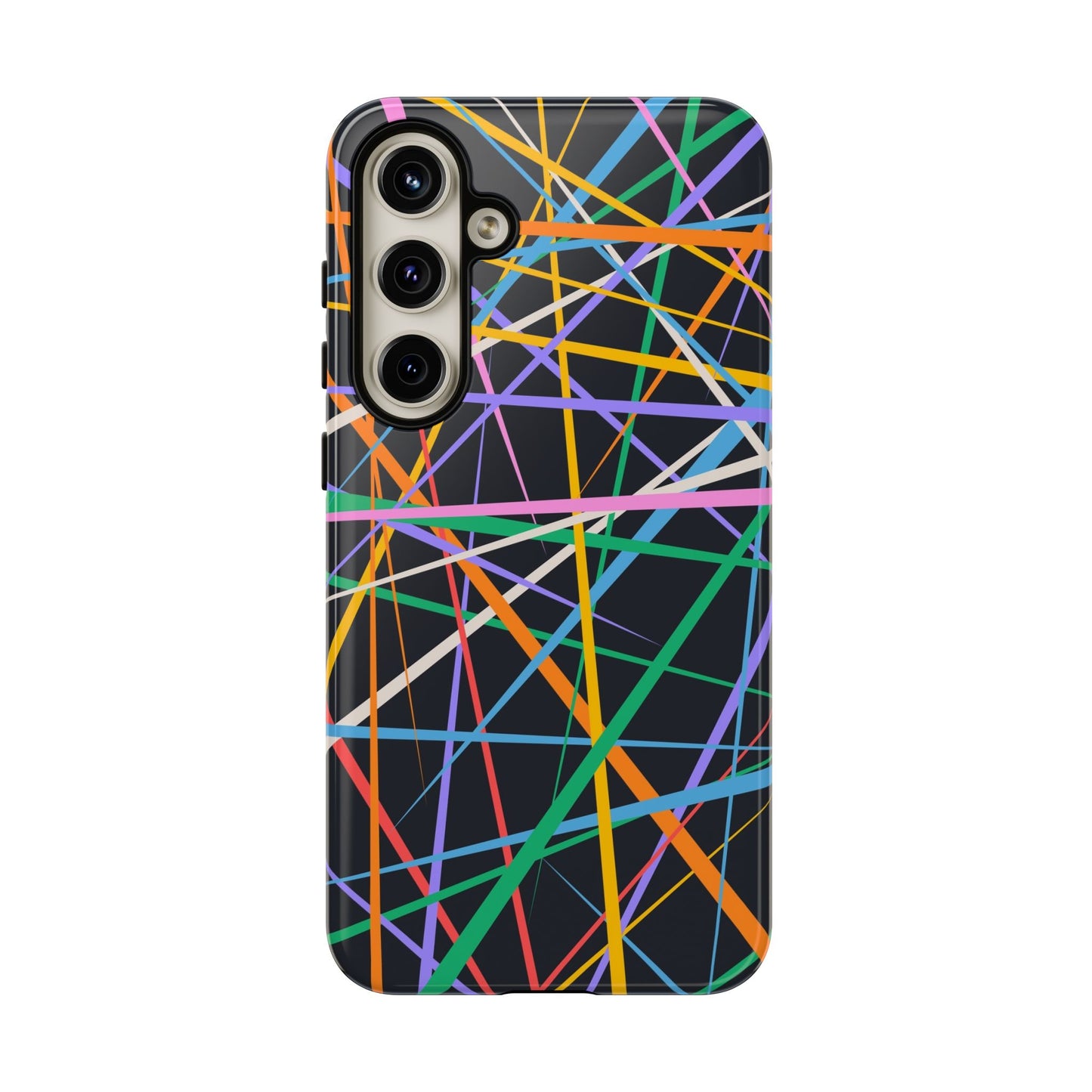Spectrum Grid: Abstract, Intersecting Line Patterns Phone Case for iPhone, Samsung and Google Pixel devices