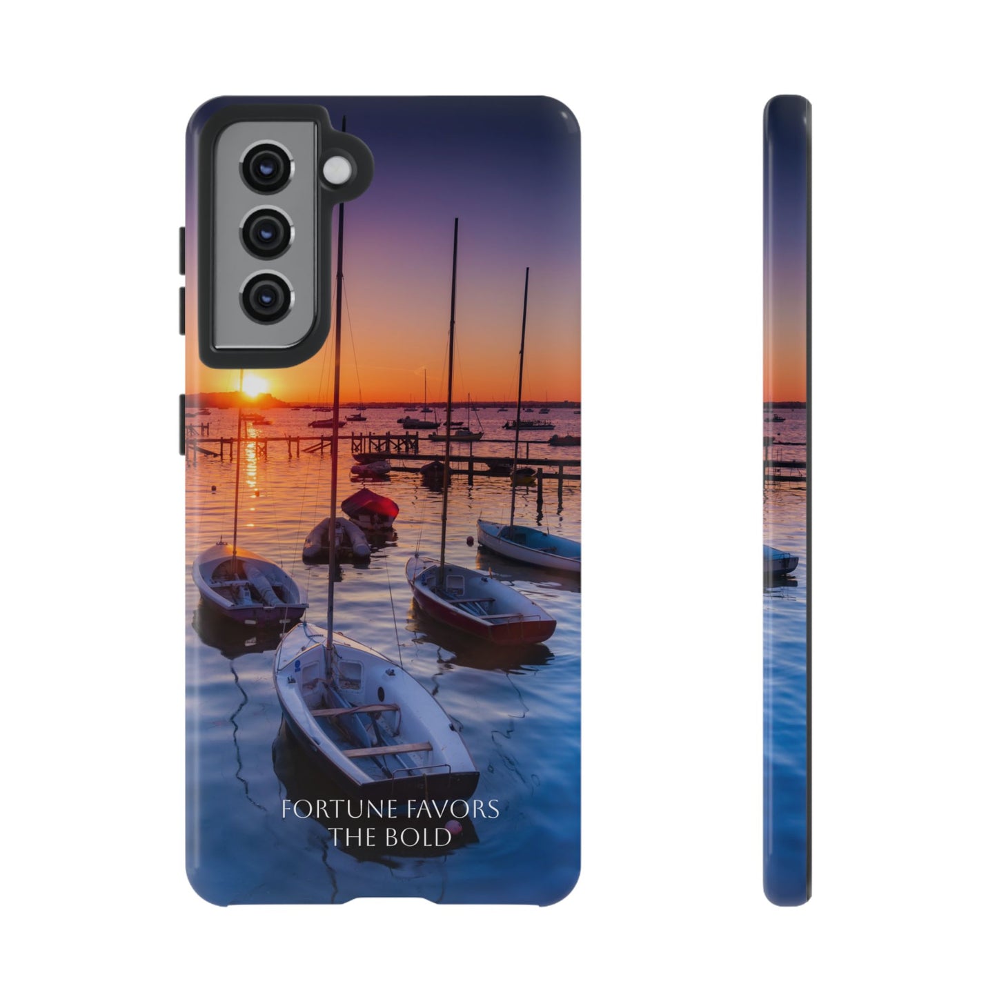 Fortune Favors the Bold: Sunset Sail Phone Case for iPhone, Samsung Galaxy and Google Pixel devices