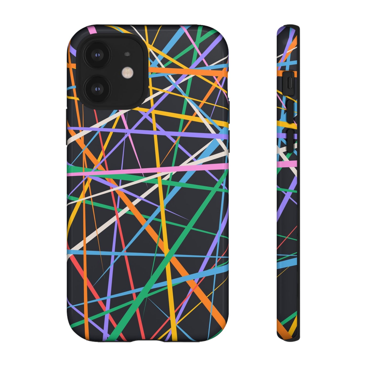 Spectrum Grid: Abstract, Intersecting Line Patterns Phone Case for iPhone, Samsung and Google Pixel devices