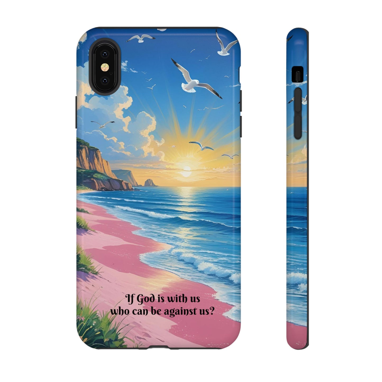 "If God is with us, who can be against us?": Inspiring phone case for iPhone, Samsung Galaxy and Google Pixel devices