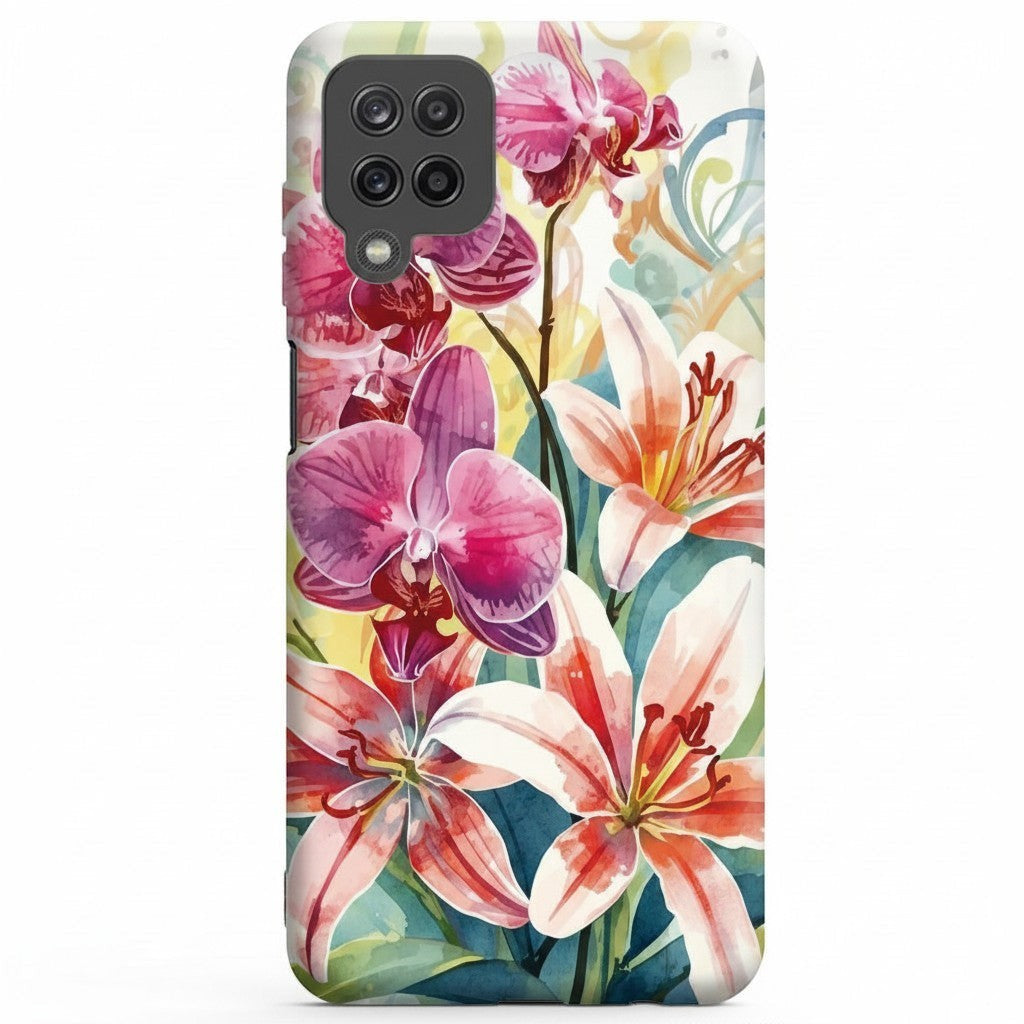 Hibiscus & Orchid Haven: Protective Floral Phone Case for Samsung Galaxy A Series