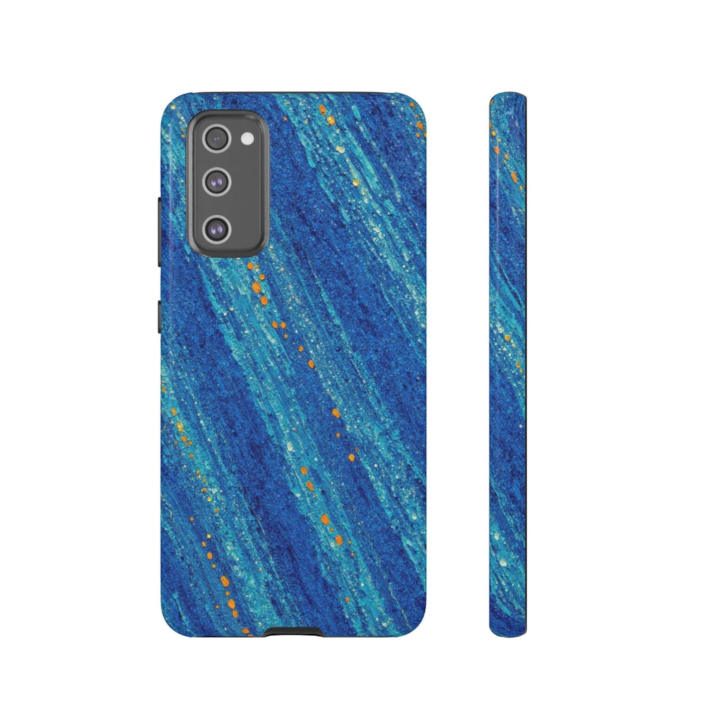 Inspiring Phone Cases Cobalt Drift abstract blue and orange patterned protective phone case for Samsung Galaxy