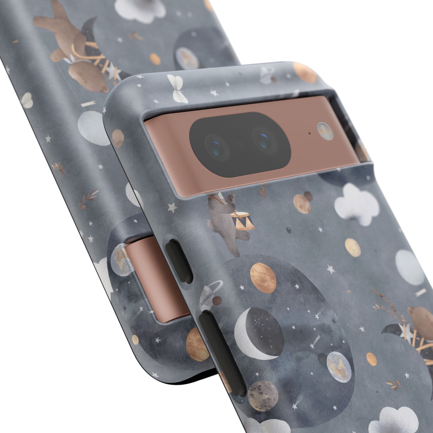 Moon, Bear and Bunny: Cute phone case for iPhone, Samsung Galaxy and Google Pixel devices