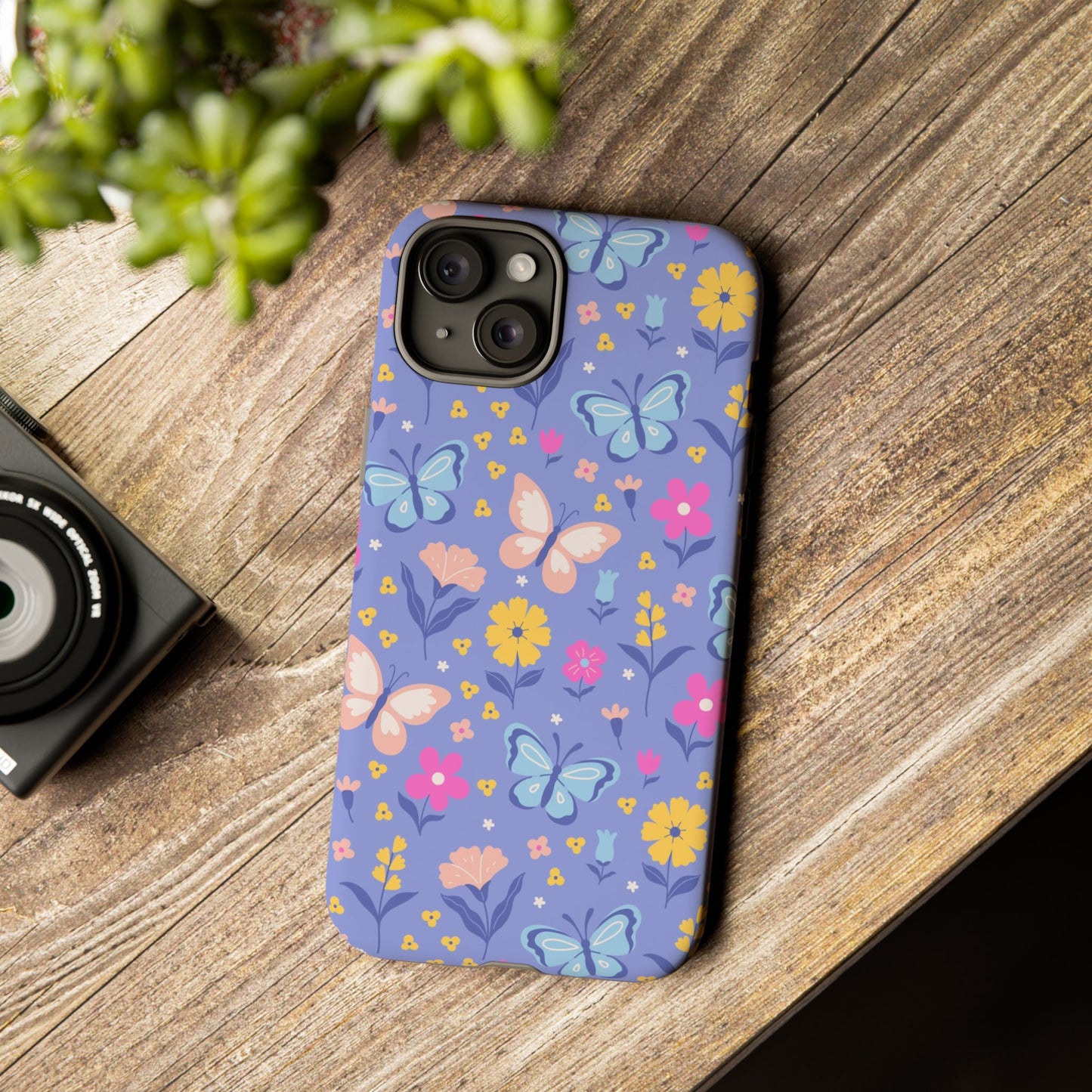 Lavender Butterflies: Tough Cases for iPhone, Samsung Galaxy and Google Pixel