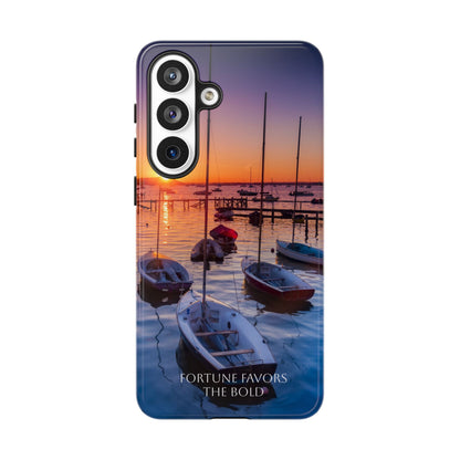 Fortune Favors the Bold: Sunset Sail Phone Case for iPhone, Samsung Galaxy and Google Pixel devices