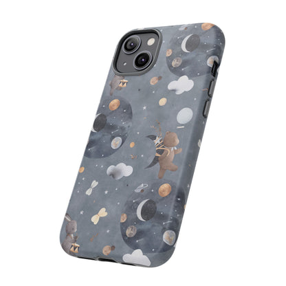 Moon, Bear and Bunny: Cute phone case for iPhone, Samsung Galaxy and Google Pixel devices