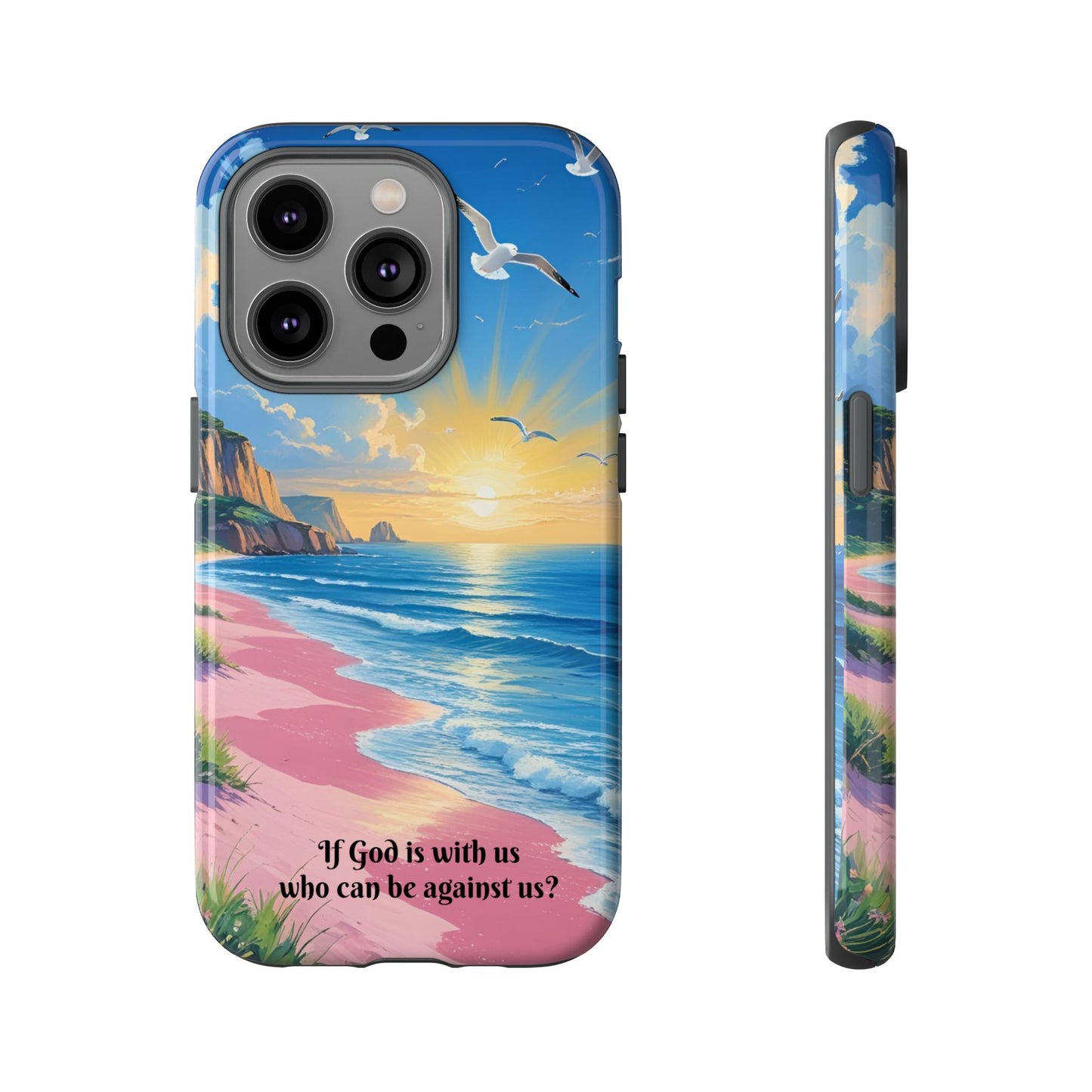 "If God is with us, who can be against us?": Inspiring phone case for iPhone, Samsung Galaxy and Google Pixel devices