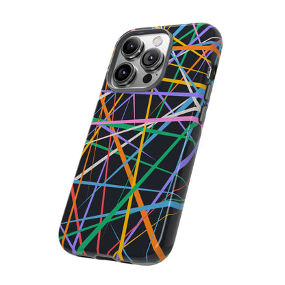Spectrum Grid: Abstract, Intersecting Line Patterns Phone Case for iPhone, Samsung and Google Pixel devices
