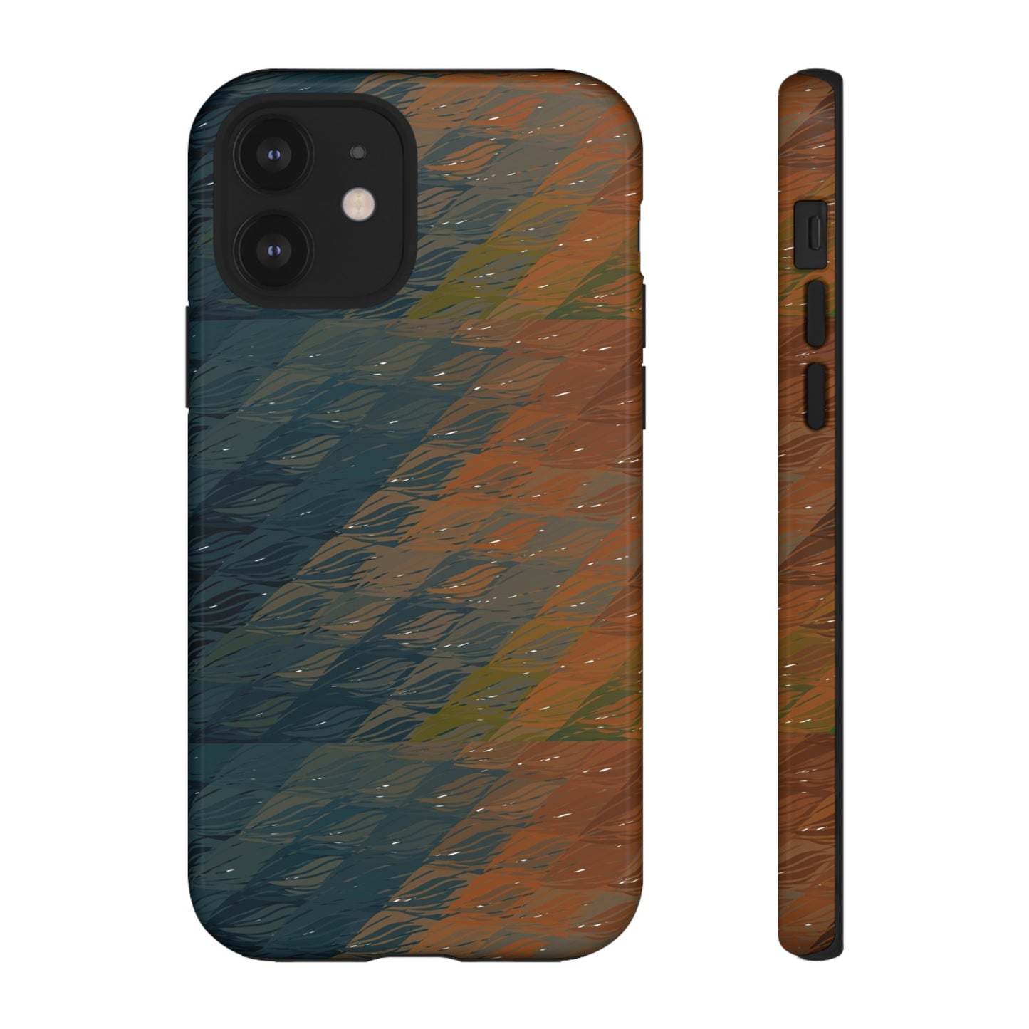 BRUE: Brown + Blue Geometric case for iPhone, Galaxy and Pixel