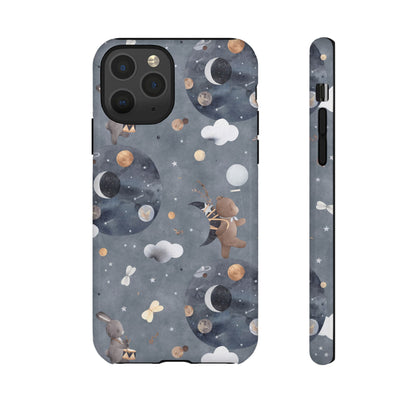 Moon, Bear and Bunny: Cute phone case for iPhone, Samsung Galaxy and Google Pixel devices