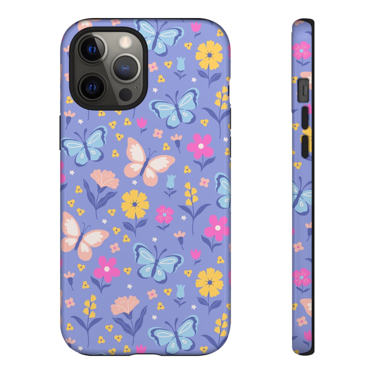 Lavender Butterflies: Tough Cases for iPhone, Samsung Galaxy and Google Pixel