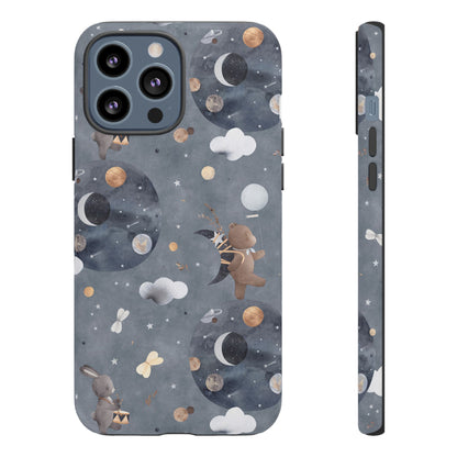 Moon, Bear and Bunny: Cute phone case for iPhone, Samsung Galaxy and Google Pixel devices