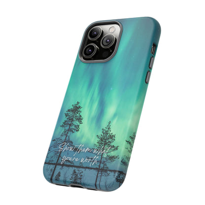 Show Them What You're Worth: Aurora Borealis-Inspired phone case for iPhone, Samsung Galaxy and Pixel devices