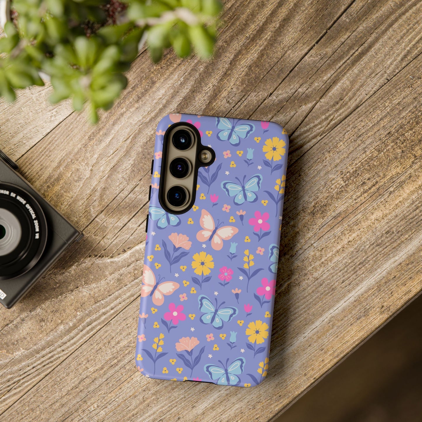 Lavender Butterflies: Tough Cases for iPhone, Samsung Galaxy and Google Pixel