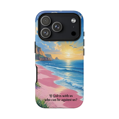 "If God is with us, who can be against us?": Inspiring phone case for iPhone, Samsung Galaxy and Google Pixel devices