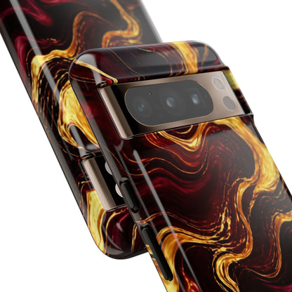 Molten Gold and Maroon Waves: Elegant Phone Case for iPhone, Samsung Galaxy and Google Pixel devices