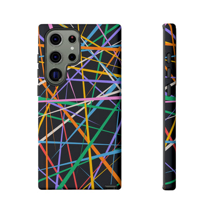 Spectrum Grid: Abstract, Intersecting Line Patterns Phone Case for iPhone, Samsung and Google Pixel devices