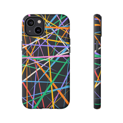 Spectrum Grid: Abstract, Intersecting Line Patterns Phone Case for iPhone, Samsung and Google Pixel devices