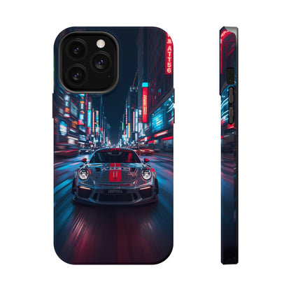 Urban Racer (MagSafe version): Neon Car Inspired iPhone Case for Men