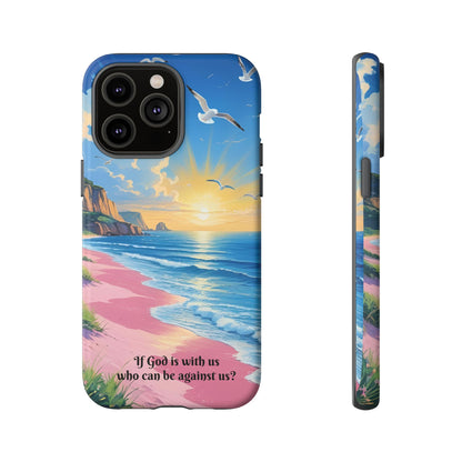 "If God is with us, who can be against us?": Inspiring phone case for iPhone, Samsung Galaxy and Google Pixel devices