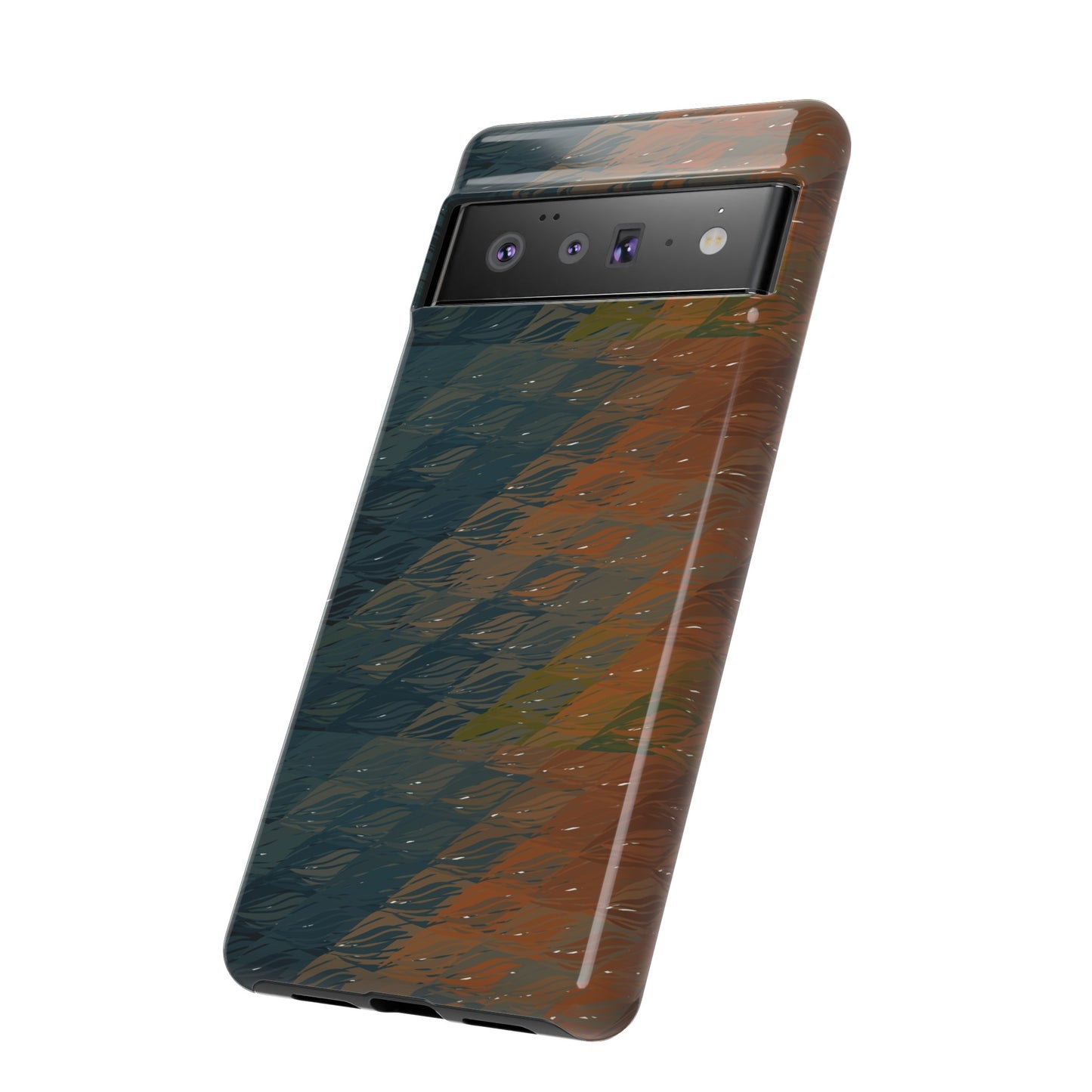 BRUE: Brown + Blue Geometric case for iPhone, Galaxy and Pixel