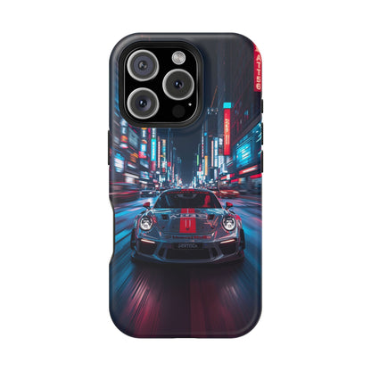 Urban Racer (MagSafe version): Neon Car Inspired iPhone Case for Men