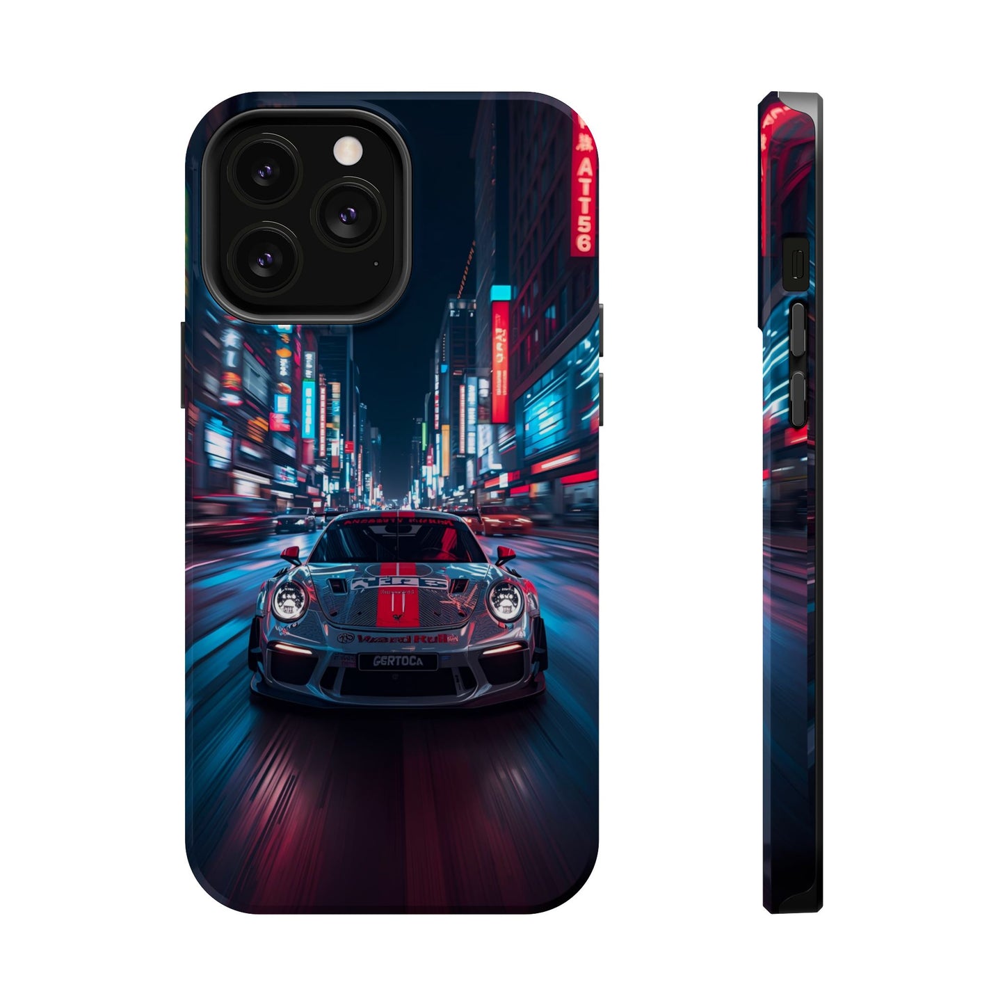 Urban Racer (MagSafe version): Neon Car Inspired iPhone Case for Men