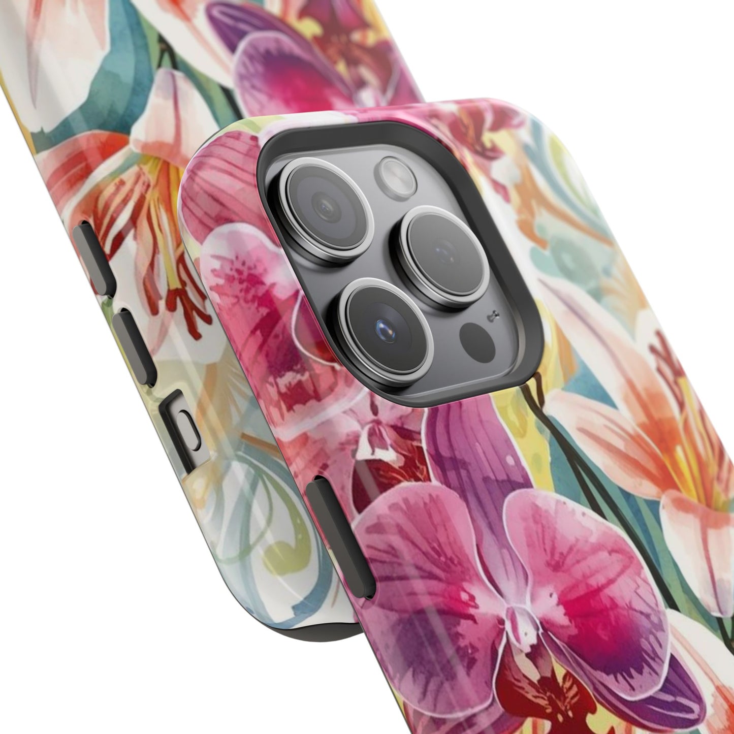 Hibiscus & Orchid Haven: MagSafe Floral Phone Case for iPhone