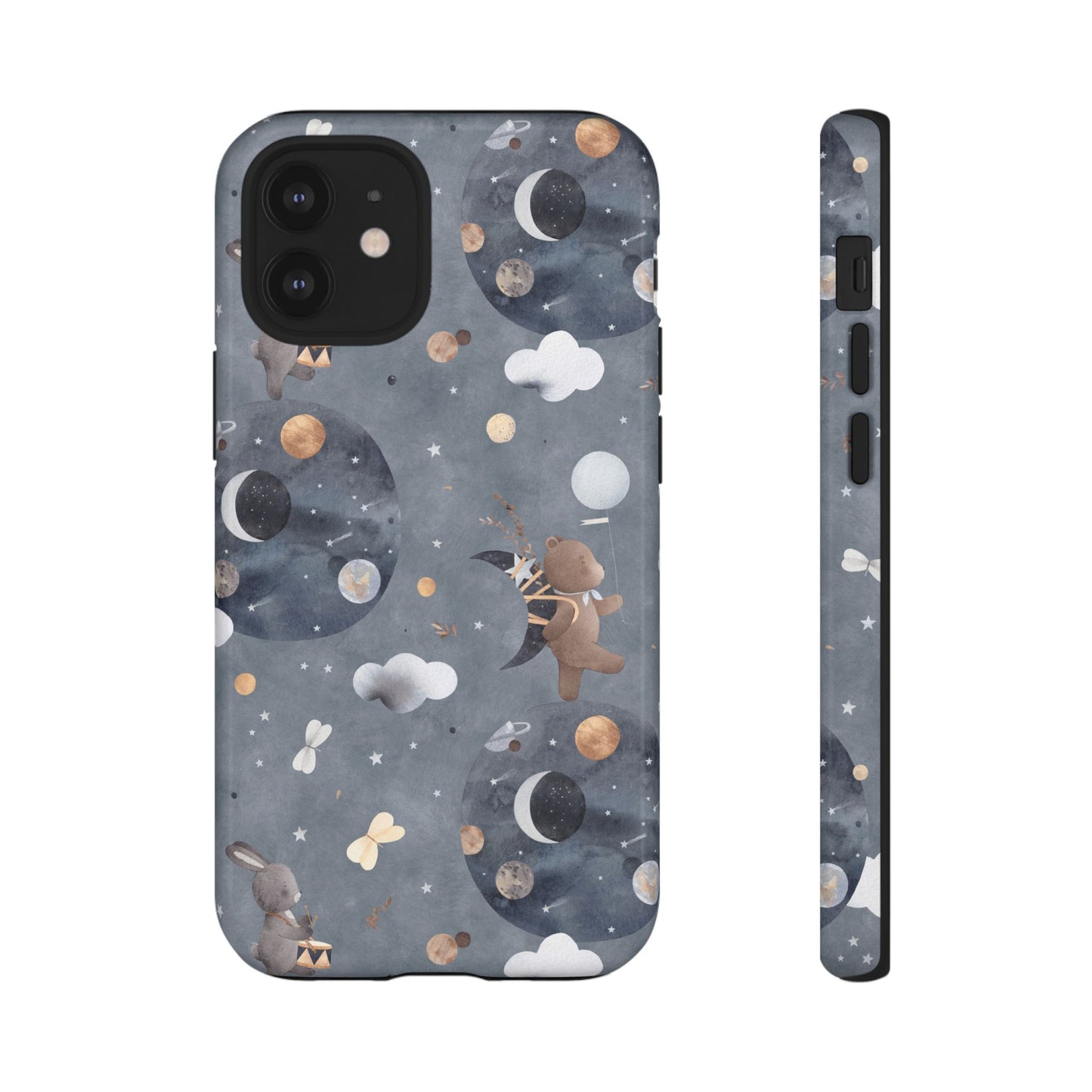 Moon, Bear and Bunny: Cute phone case for iPhone, Samsung Galaxy and Google Pixel devices