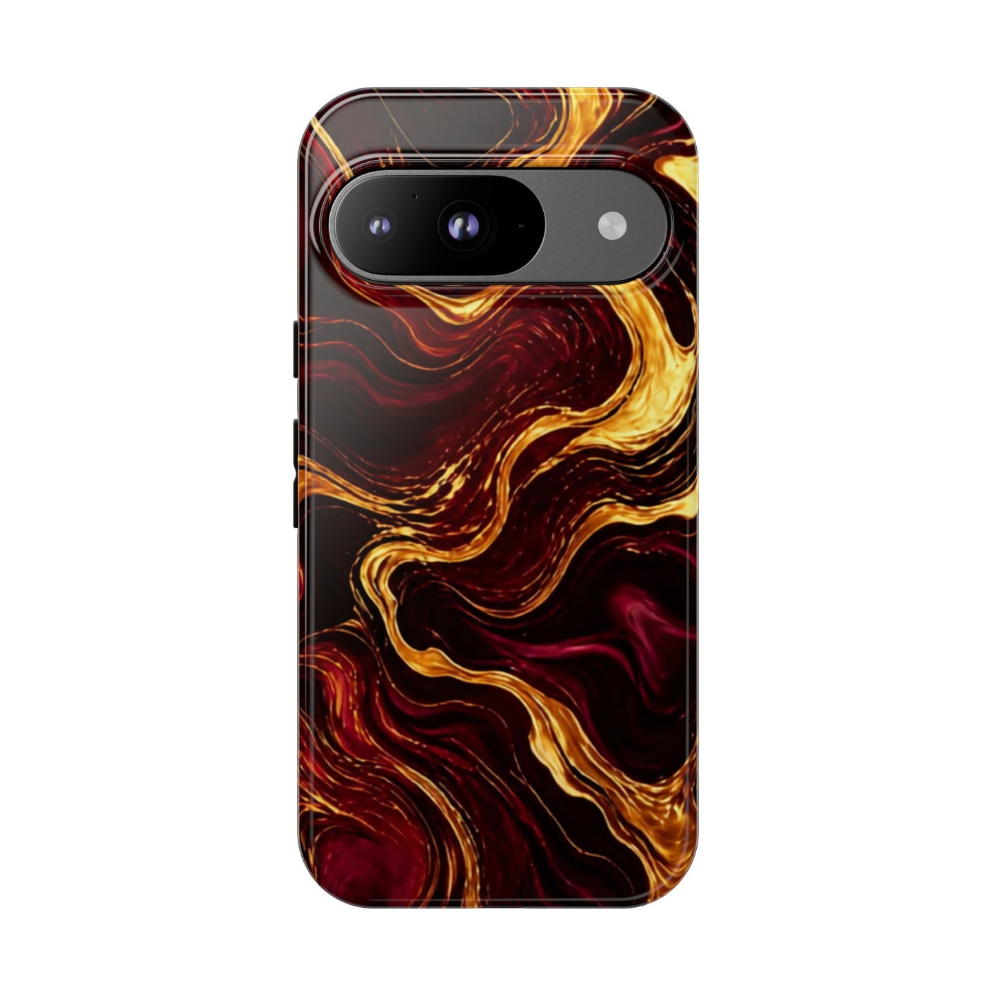 Molten Gold and Maroon Waves: Elegant Phone Case for iPhone, Samsung Galaxy and Google Pixel devices