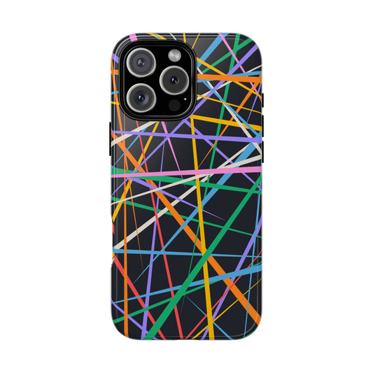 Spectrum Grid: Abstract, Intersecting Line Patterns Phone Case for iPhone, Samsung and Google Pixel devices