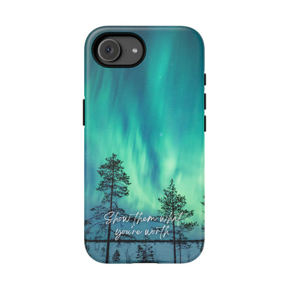 Show Them What You're Worth: Aurora Borealis-Inspired phone case for iPhone, Samsung Galaxy and Pixel devices