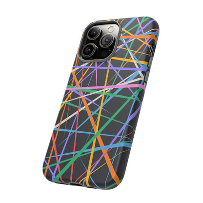 Spectrum Grid: Abstract, Intersecting Line Patterns Phone Case for iPhone, Samsung and Google Pixel devices