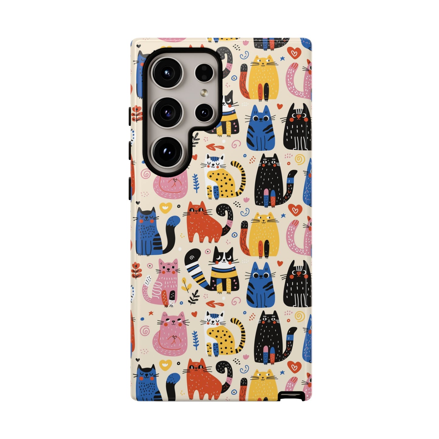 Cat Doodles Phone Case: Playful Cat-Inspired Tough Case for iPhone, Samsung Galaxy and Google Pixel devices