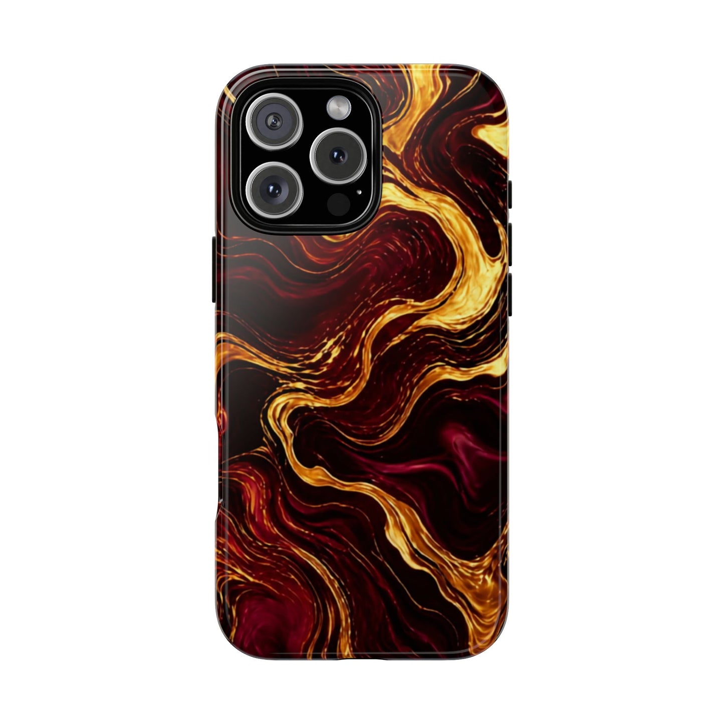 Molten Gold and Maroon Waves: Elegant Phone Case for iPhone, Samsung Galaxy and Google Pixel devices
