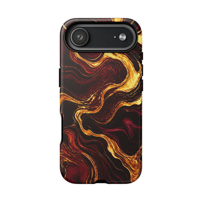 Molten Gold and Maroon Waves: Elegant Phone Case for iPhone, Samsung Galaxy and Google Pixel devices