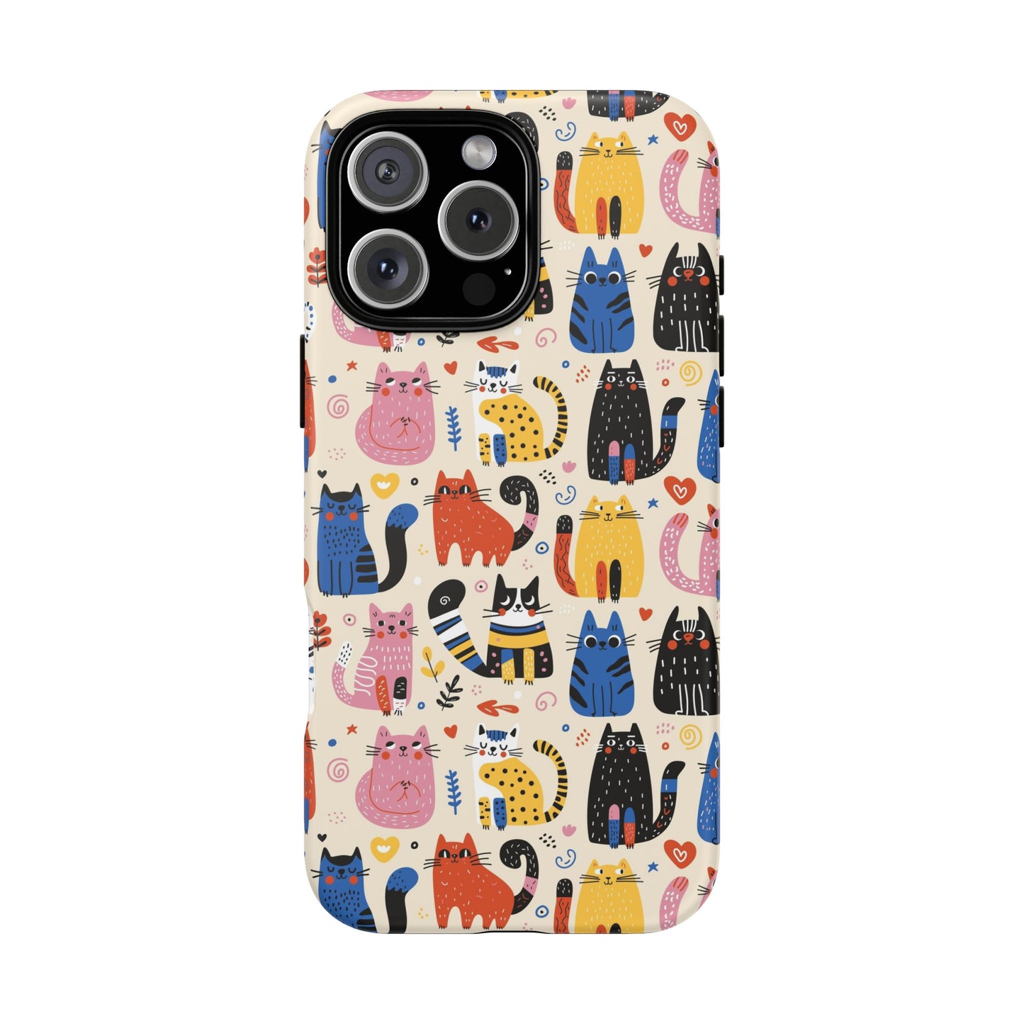 Cat Doodles Phone Case: Playful Cat-Inspired Tough Case for iPhone, Samsung Galaxy and Google Pixel devices