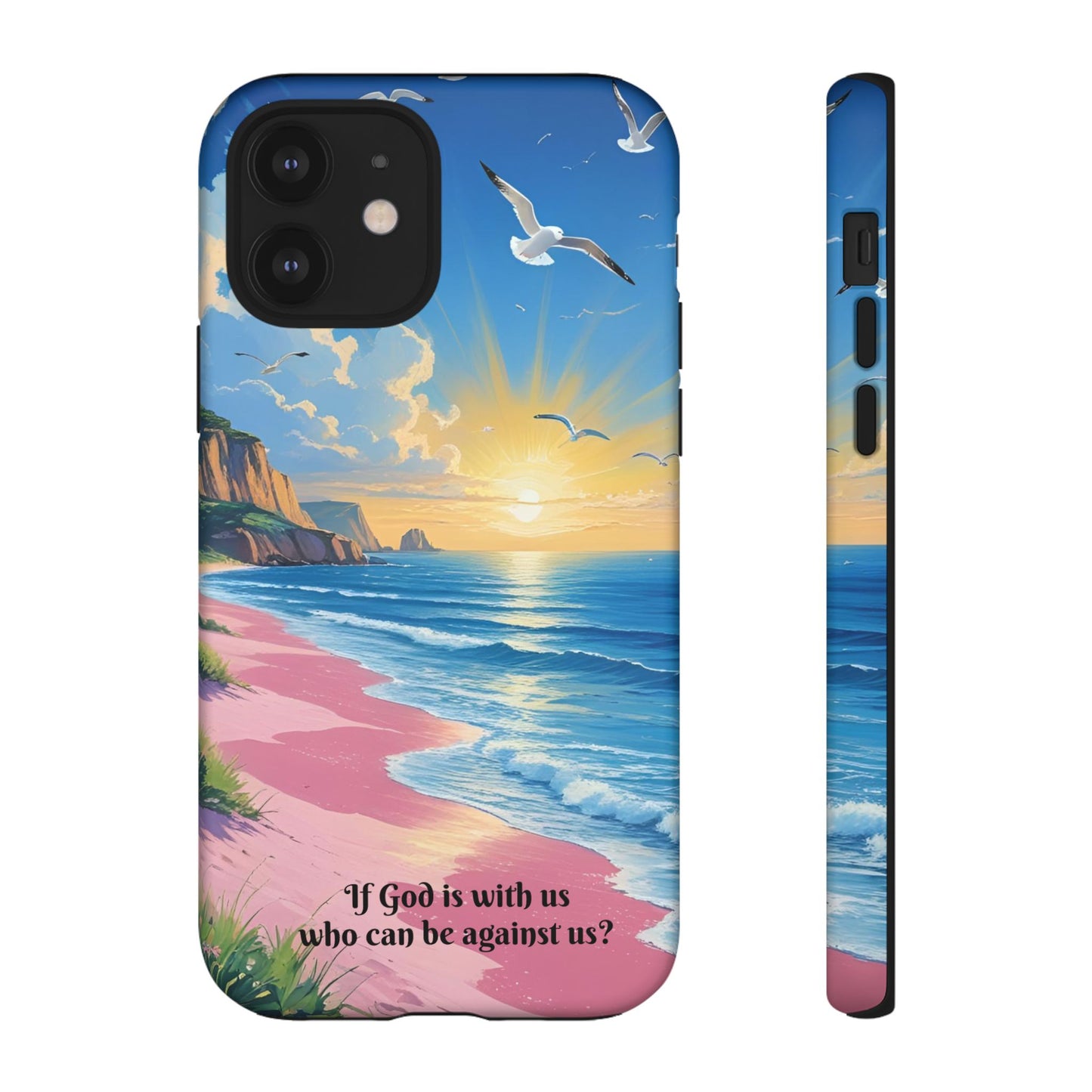 "If God is with us, who can be against us?": Inspiring phone case for iPhone, Samsung Galaxy and Google Pixel devices