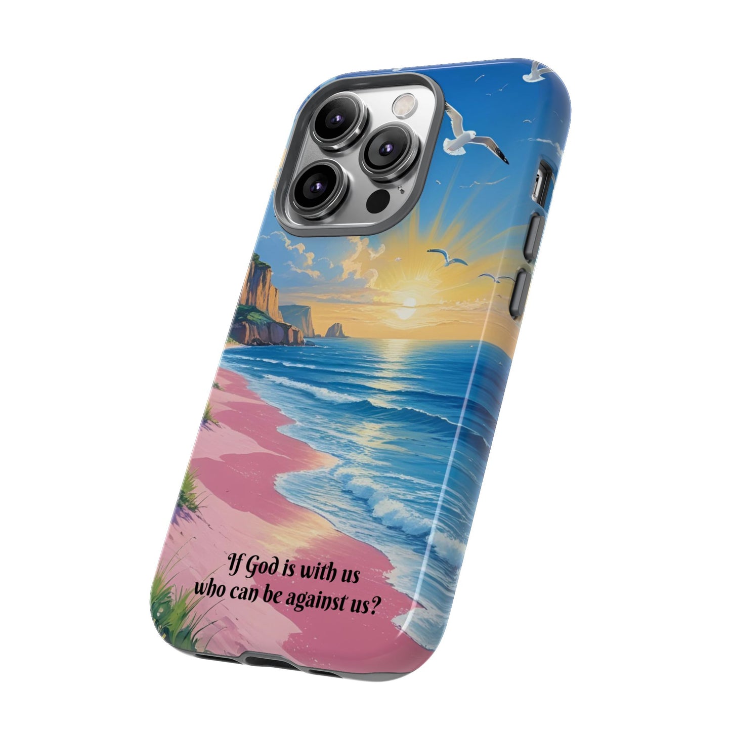 "If God is with us, who can be against us?": Inspiring phone case for iPhone, Samsung Galaxy and Google Pixel devices