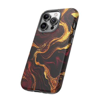 Molten Gold and Maroon Waves: Elegant Phone Case for iPhone, Samsung Galaxy and Google Pixel devices