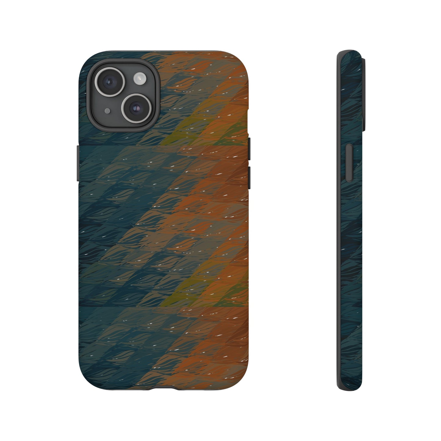 BRUE: Brown + Blue Geometric case for iPhone, Galaxy and Pixel