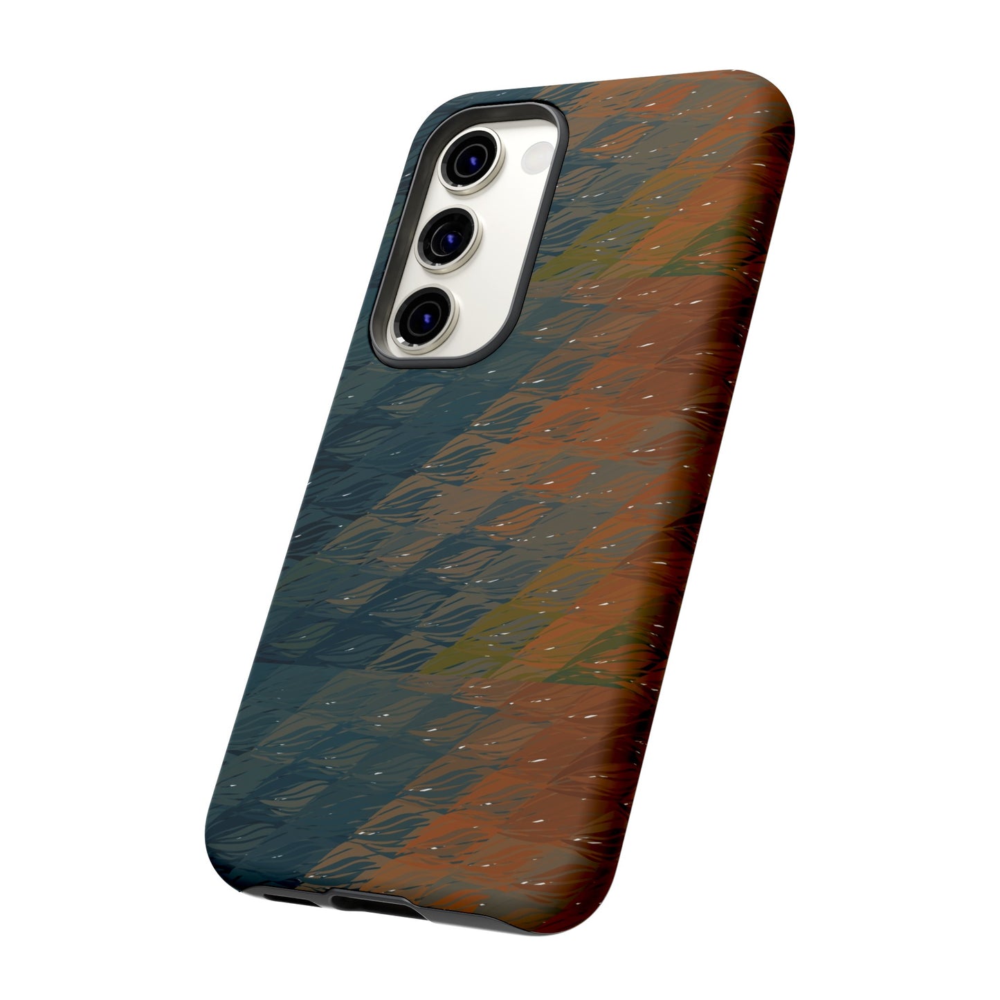 BRUE: Brown + Blue Geometric case for iPhone, Galaxy and Pixel